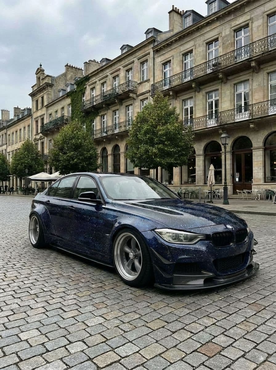 AI generated car with custom paint, rims, and body kit