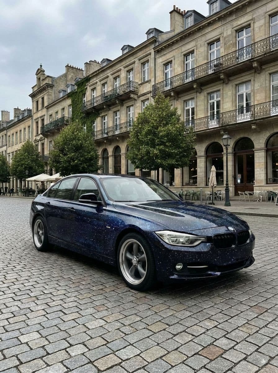 AI customized car with new paint and rims