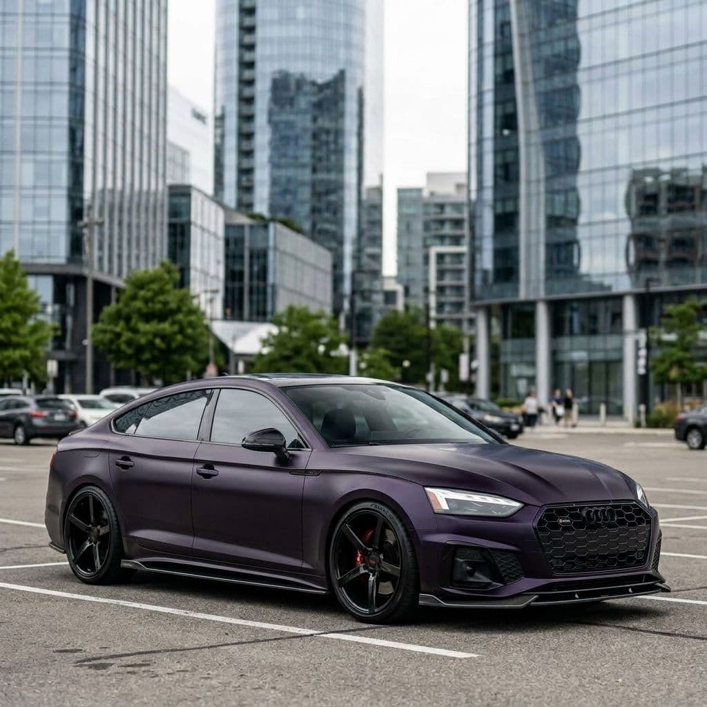 Audi A5 with Midnight Purple paint job - AI generated preview