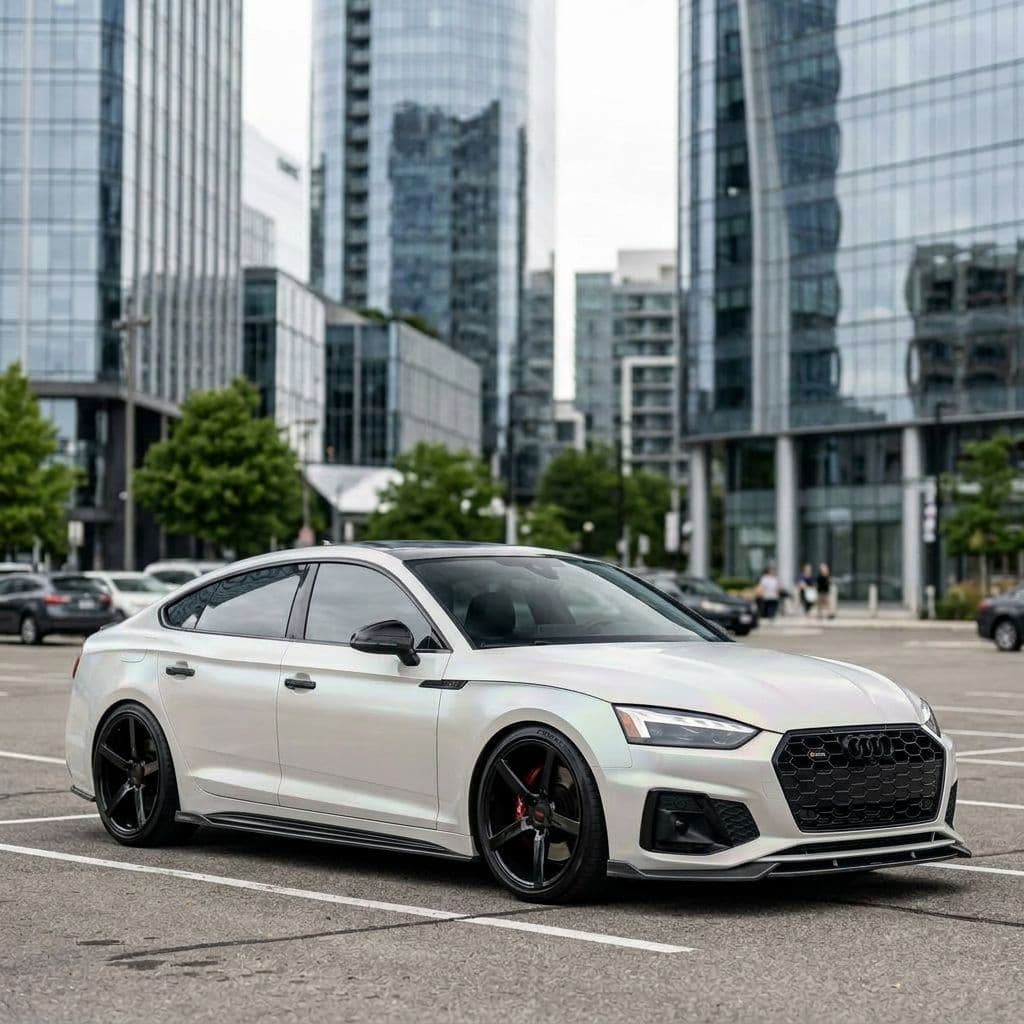 Audi A5 with Pearl White paint job - AI generated preview