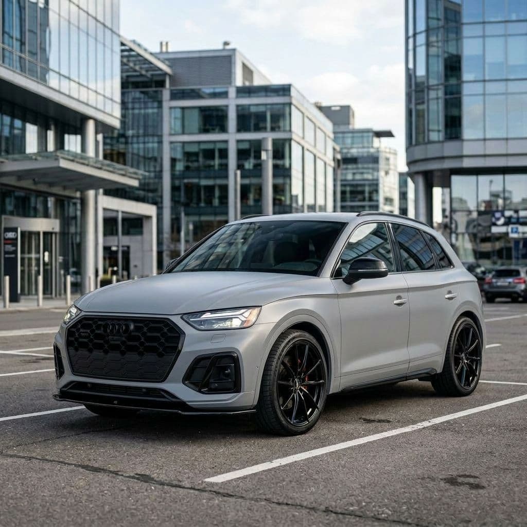Audi Q5 with Nardo Grey paint job - AI generated preview