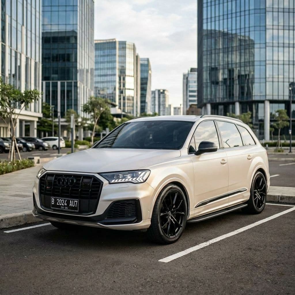 Audi Q7 with Pearl White paint job - AI generated preview