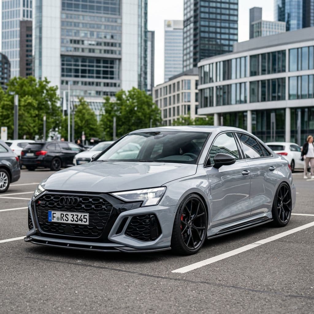 Audi RS3 with Nardo Grey paint job - AI generated preview