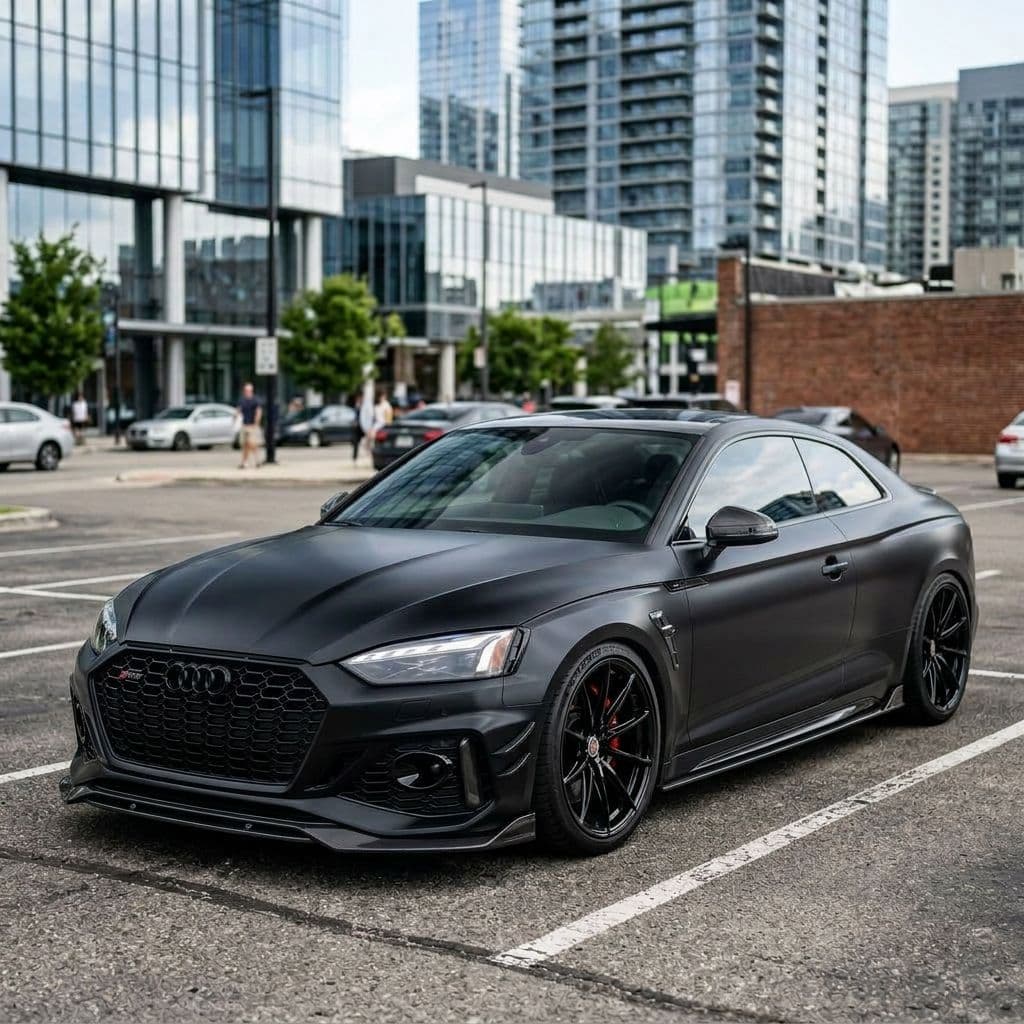 Audi RS5 with Matte Black paint job - AI generated preview