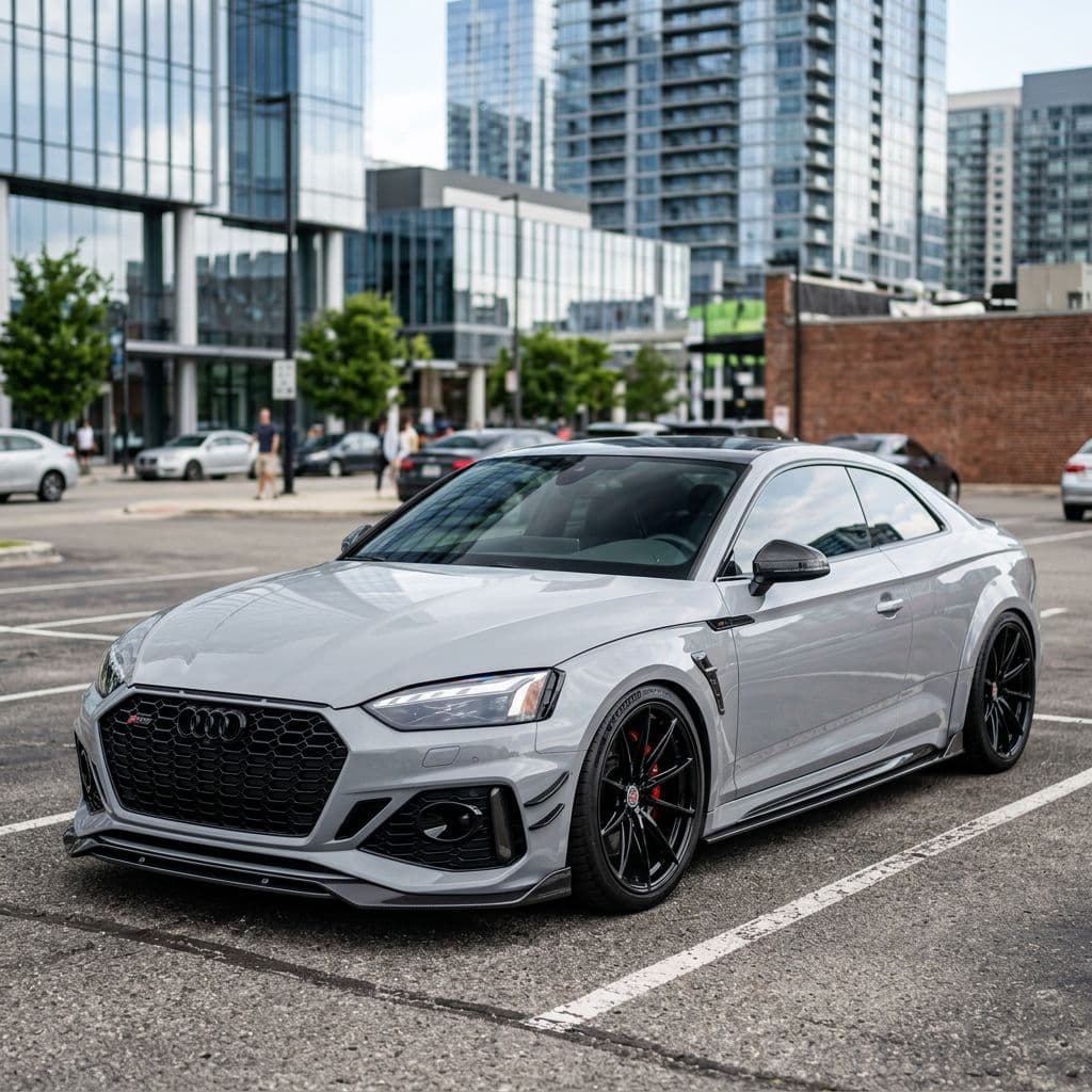 Audi RS5 with Nardo Grey paint job - AI generated preview