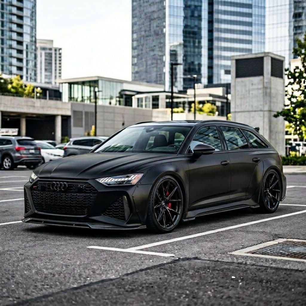 Audi RS6 with Matte Black paint job - AI generated preview