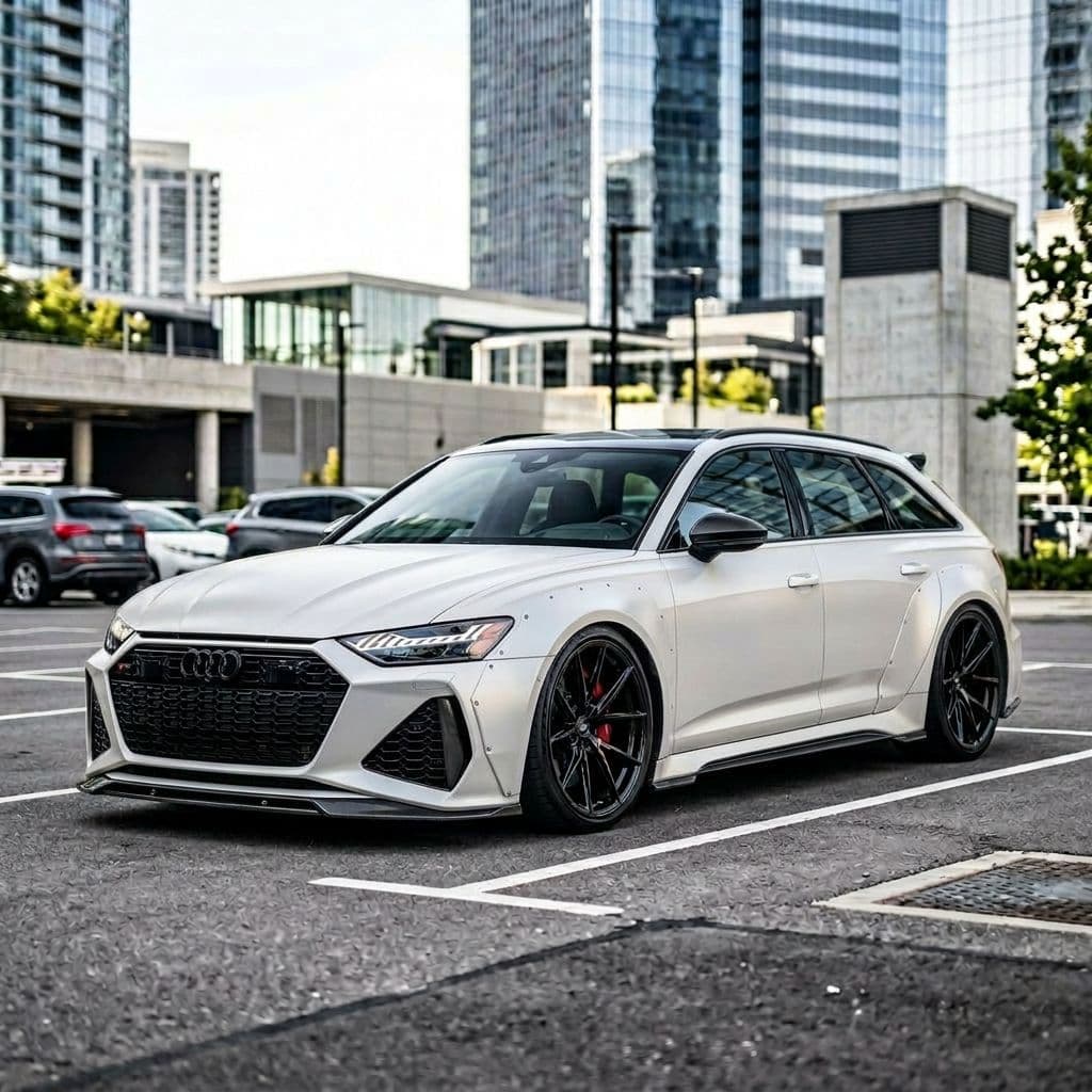 Audi RS6 with Pearl White paint job - AI generated preview