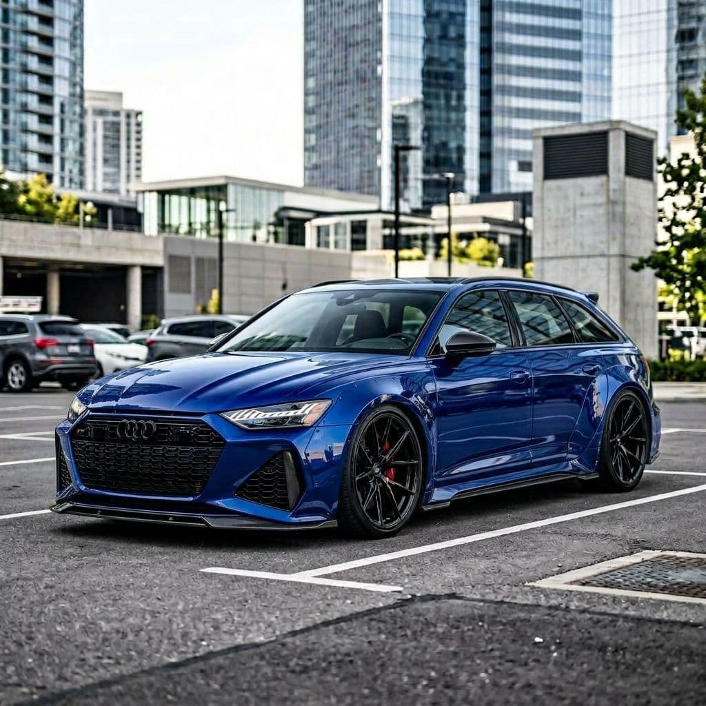 Audi RS6 with Sepang Blue paint job - AI generated preview