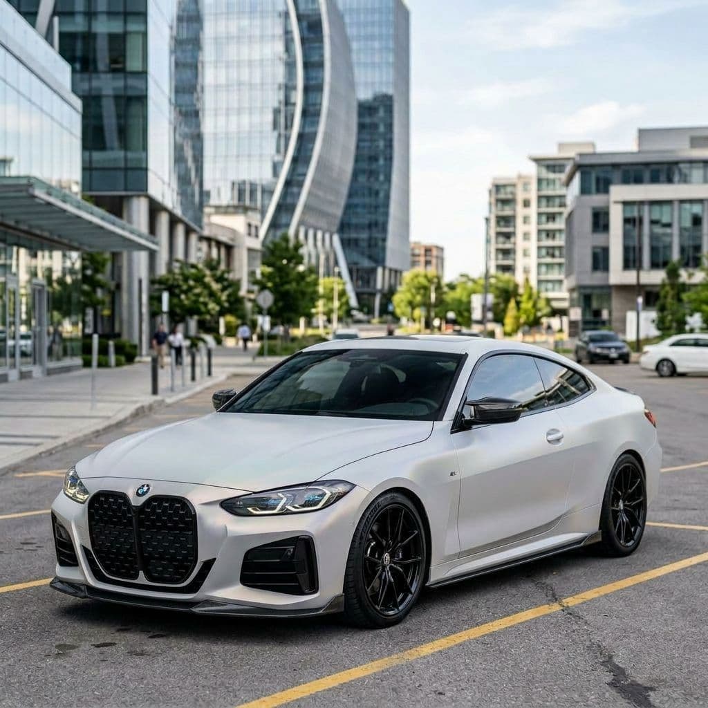 BMW 4 Series with Pearl White paint job - AI generated preview