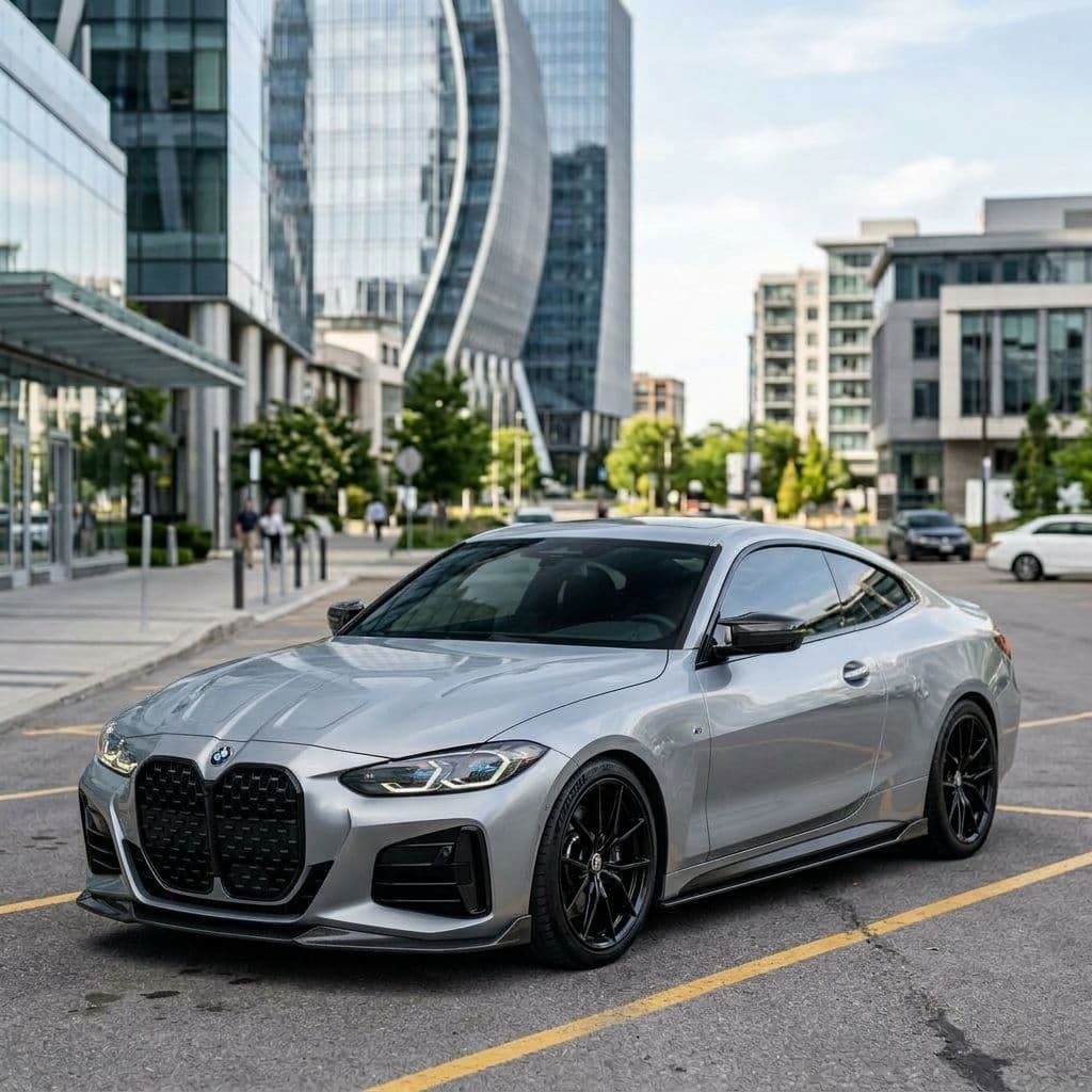 BMW 4 Series with Silver paint job - AI generated preview