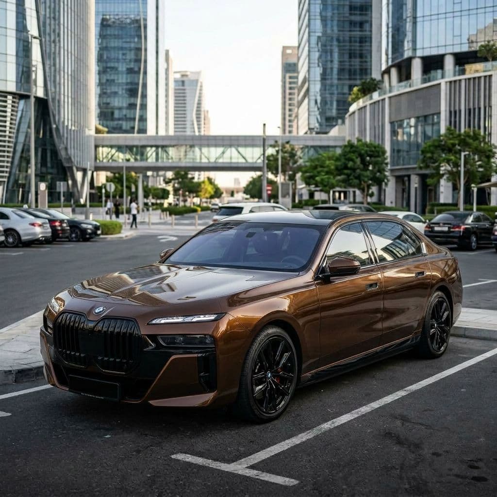 BMW 7 Series with Bronze paint job - AI generated preview