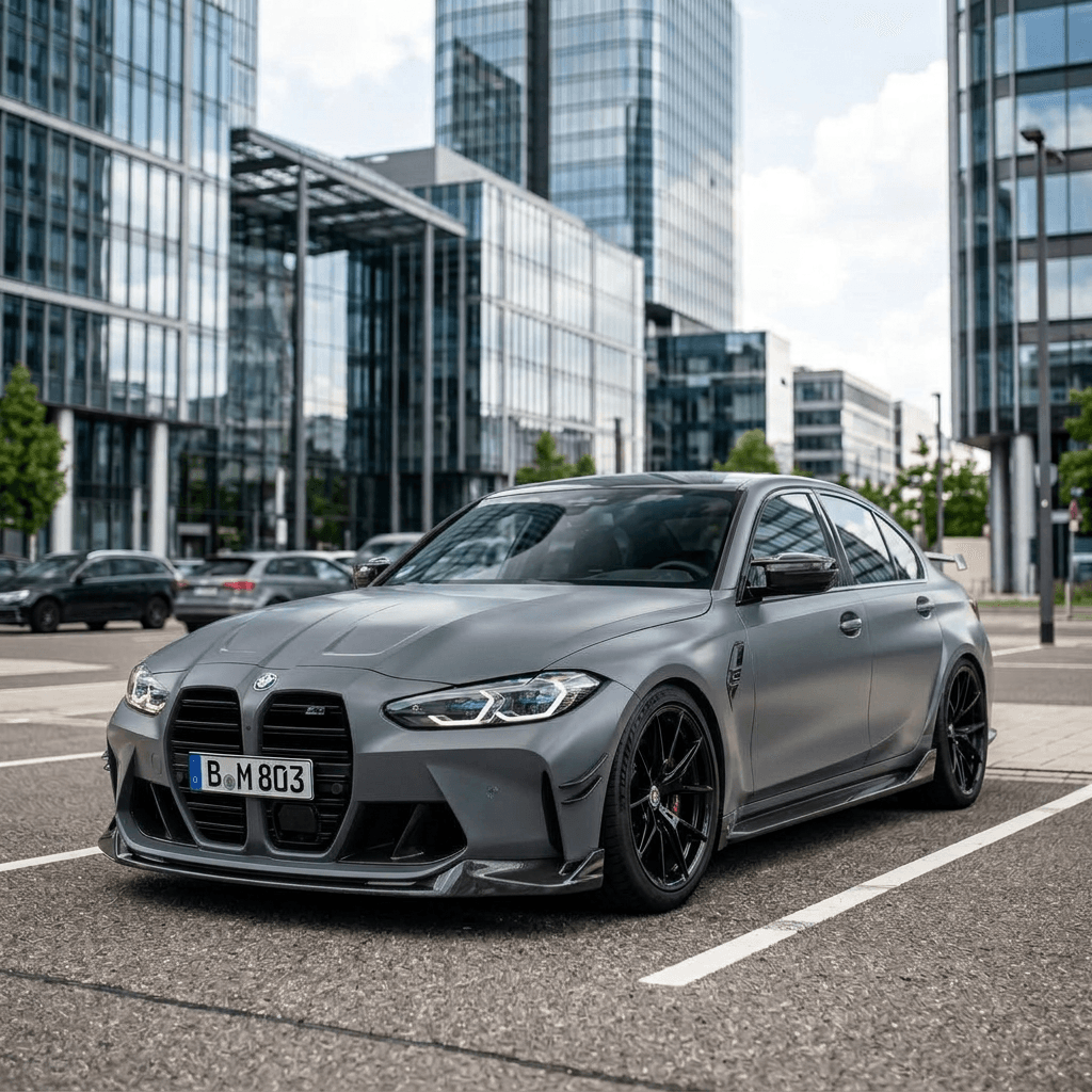 BMW M3 with Nardo Grey paint job - AI generated preview