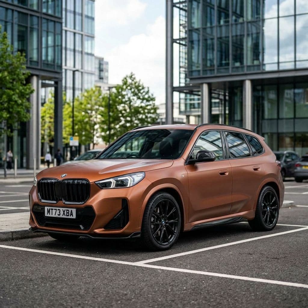BMW X1 with Copper paint job - AI generated preview