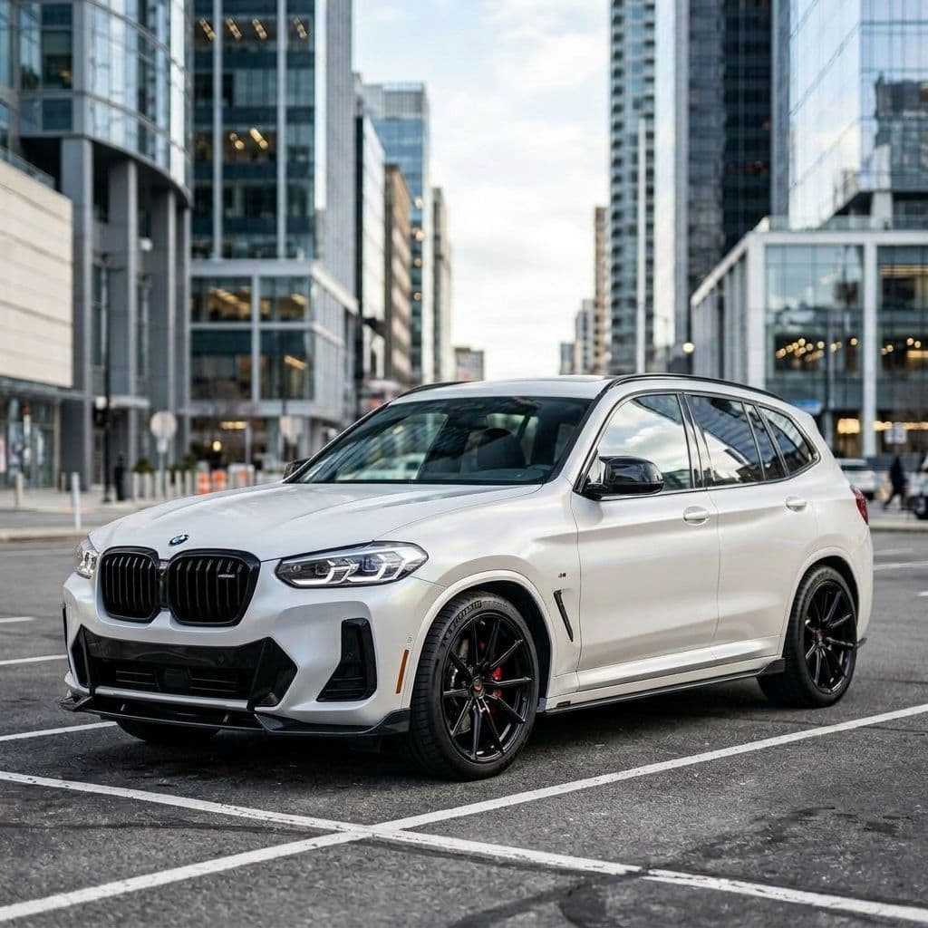 BMW X3 with Pearl White paint job - AI generated preview