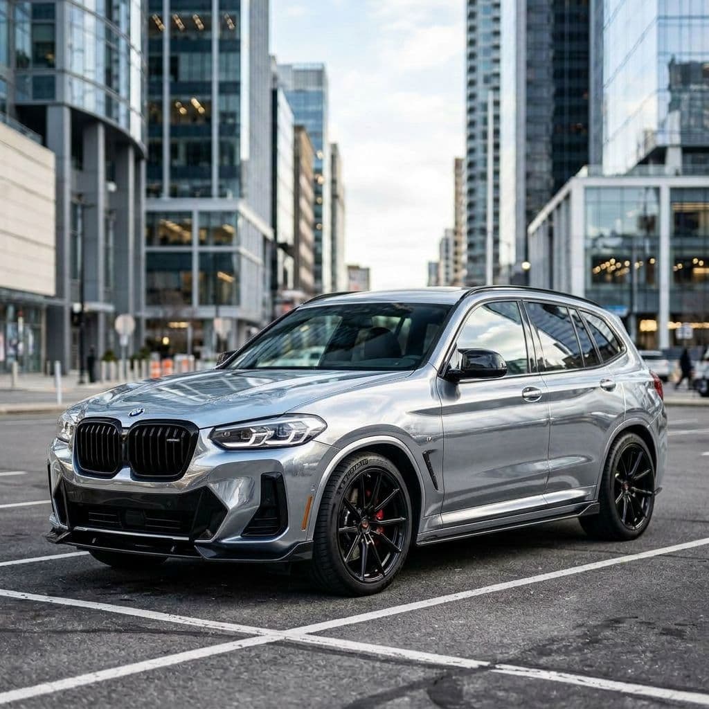 BMW X3 with Silver paint job - AI generated preview