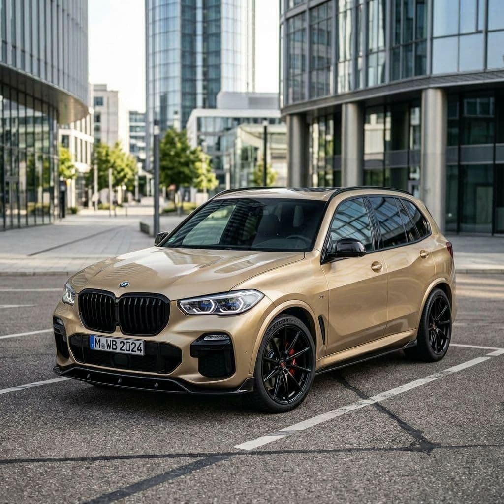 BMW X5 with Champagne paint job - AI generated preview