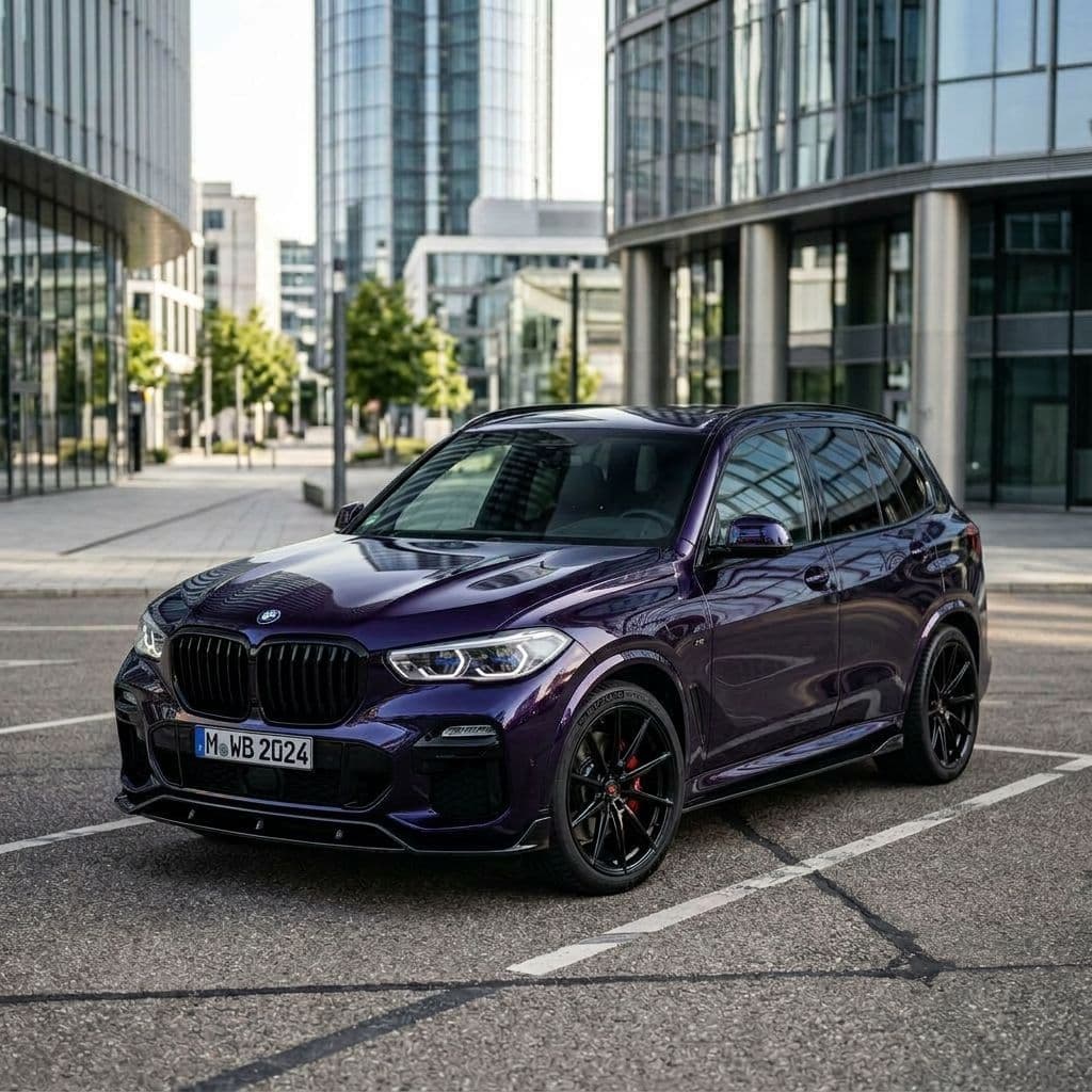 BMW X5 with Midnight Purple paint job - AI generated preview