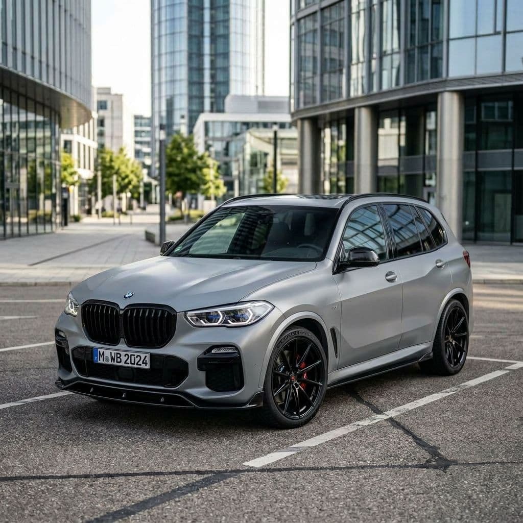 BMW X5 with Nardo Grey paint job - AI generated preview
