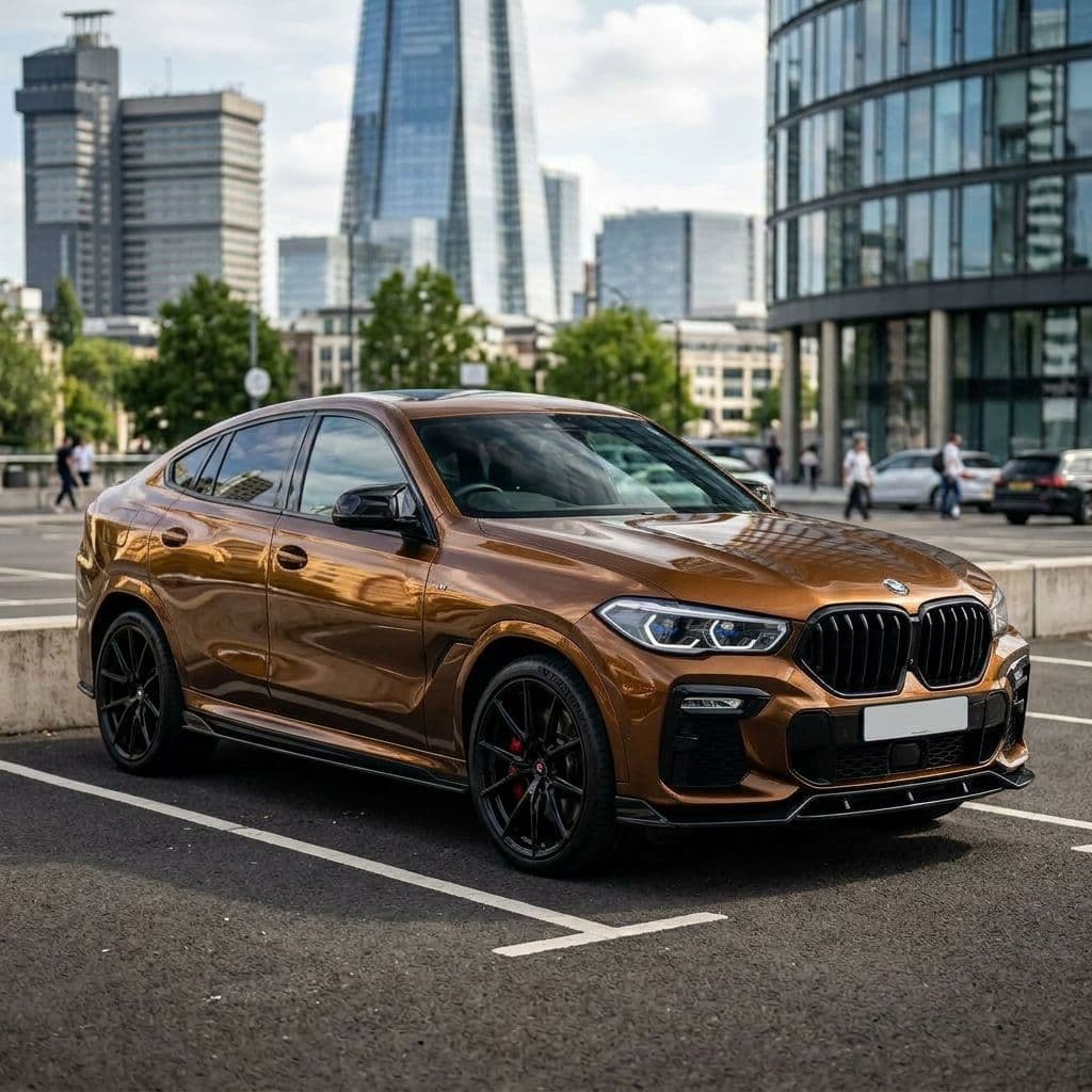 BMW X6 with Bronze paint job - AI generated preview
