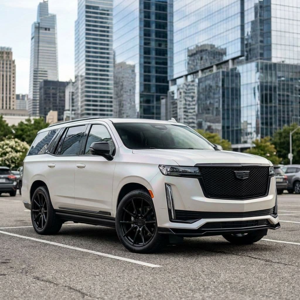 Cadillac Escalade with Pearl White paint job - AI generated preview