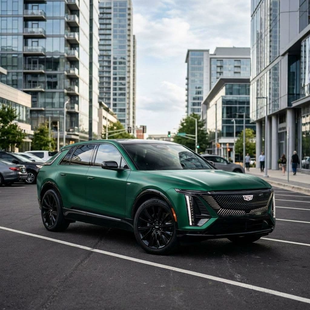 Cadillac Lyriq with Emerald paint job - AI generated preview