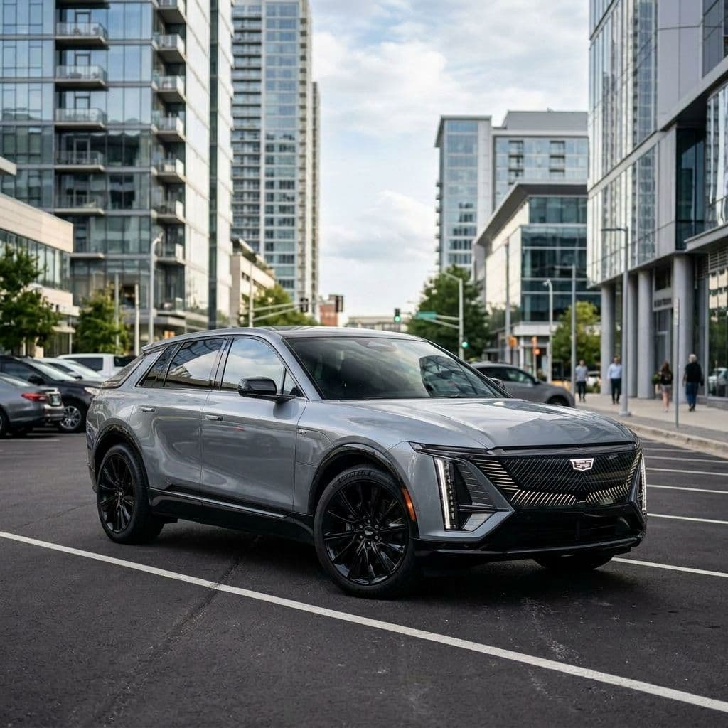 Cadillac Lyriq with Nardo Grey paint job - AI generated preview