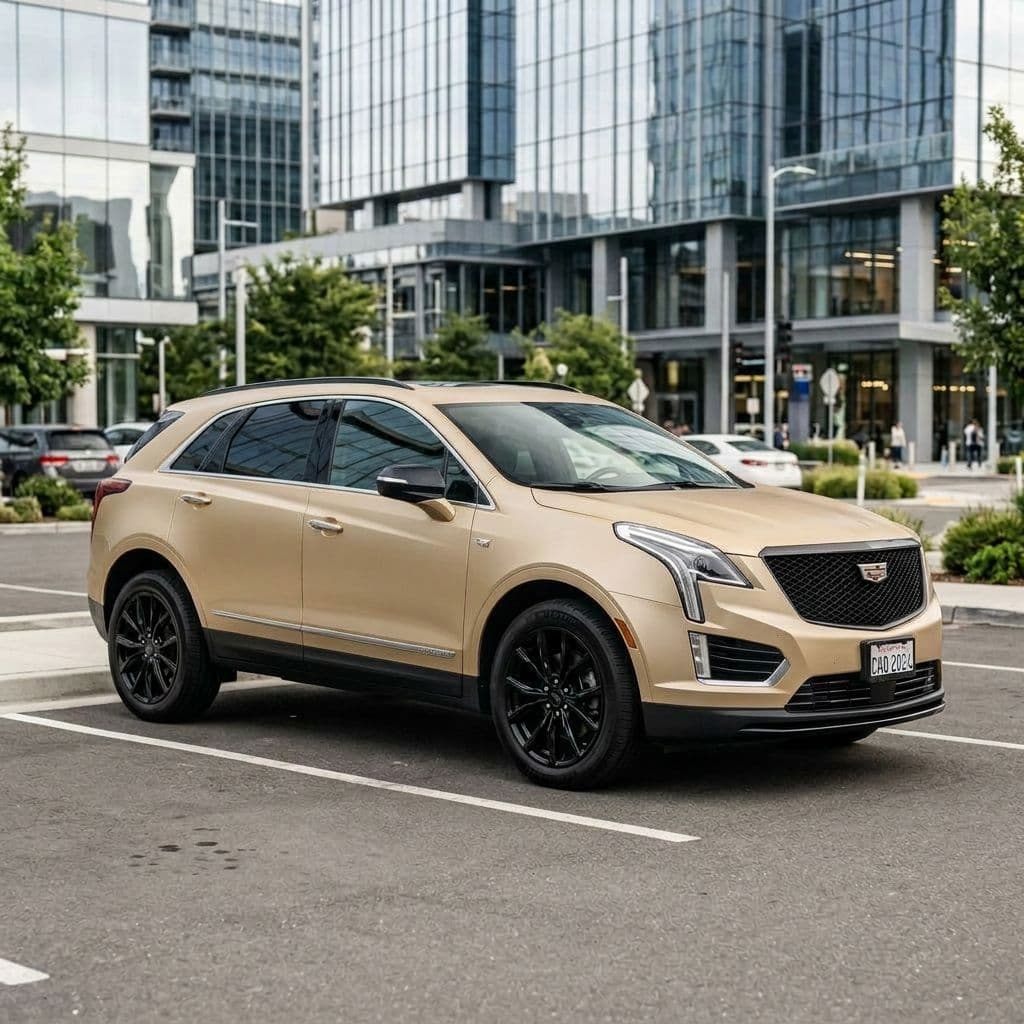 Cadillac XT5 with Champagne paint job - AI generated preview