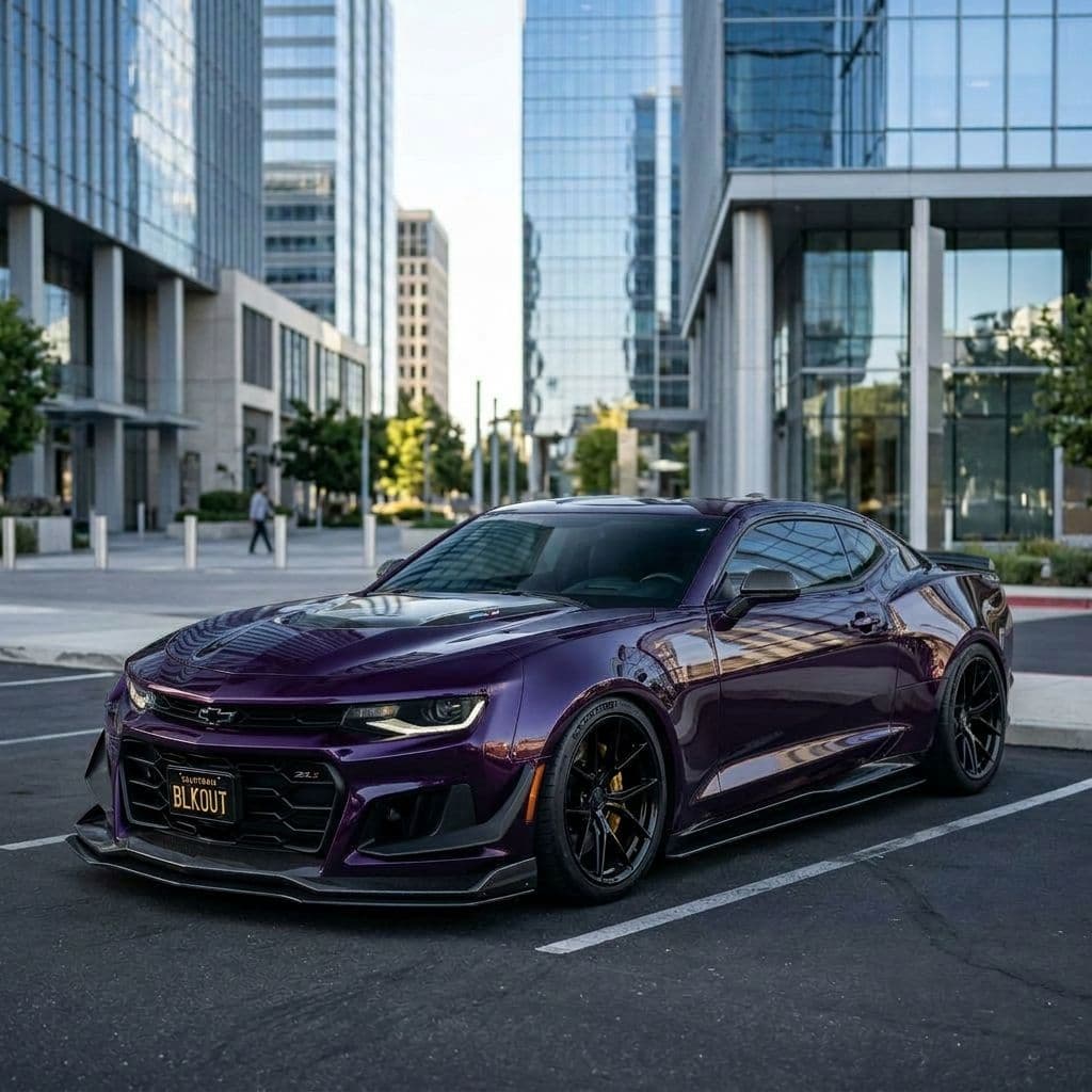 Chevrolet Camaro with Midnight Purple paint job - AI generated preview