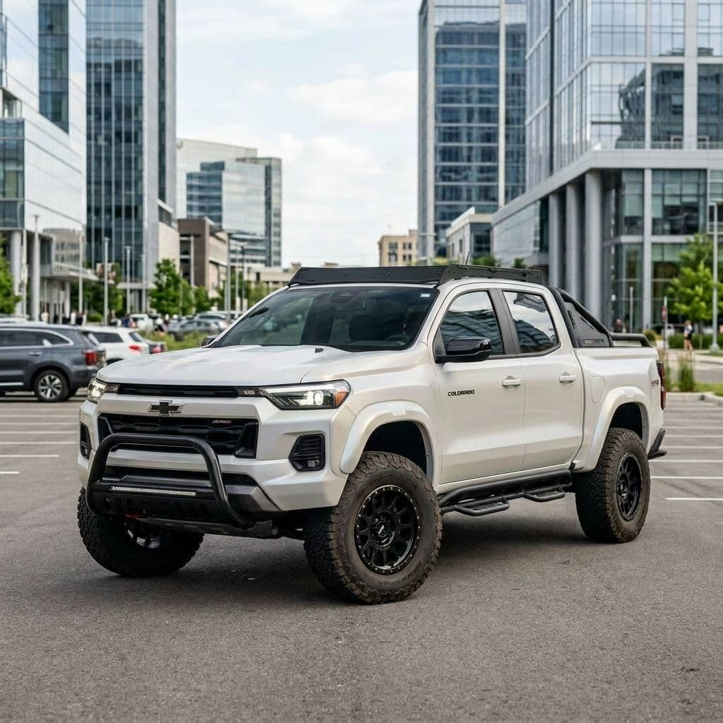 Chevrolet Colorado with Pearl White paint job - AI generated preview