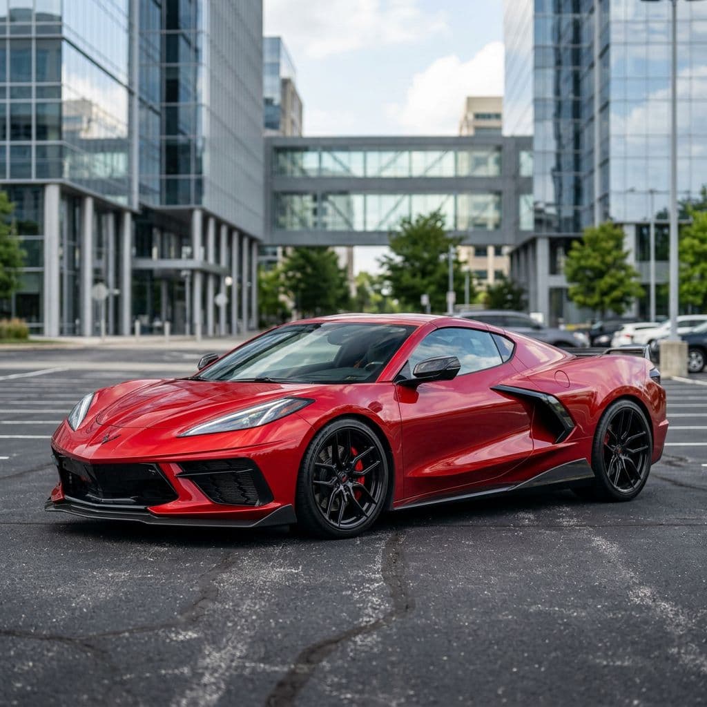 Chevrolet Corvette with Candy Red paint job - AI generated preview