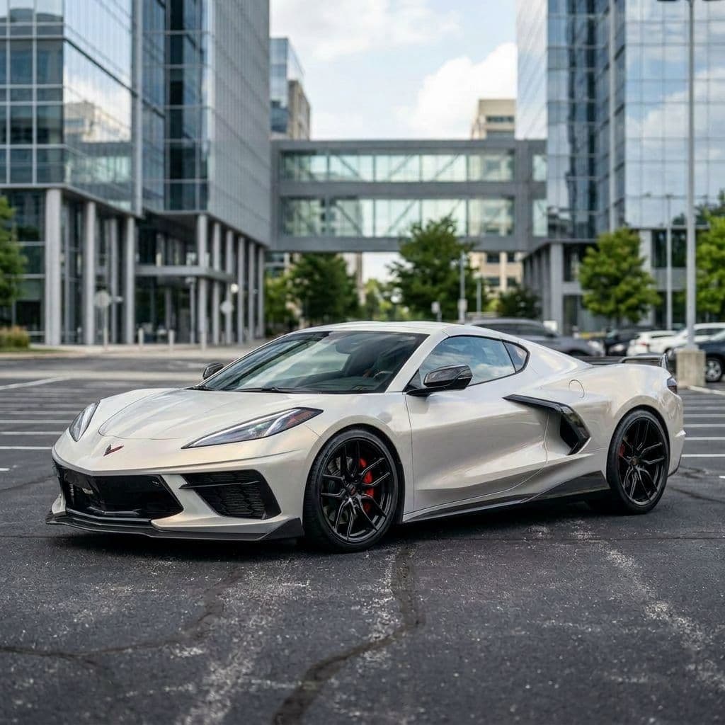 Chevrolet Corvette with Pearl White paint job - AI generated preview
