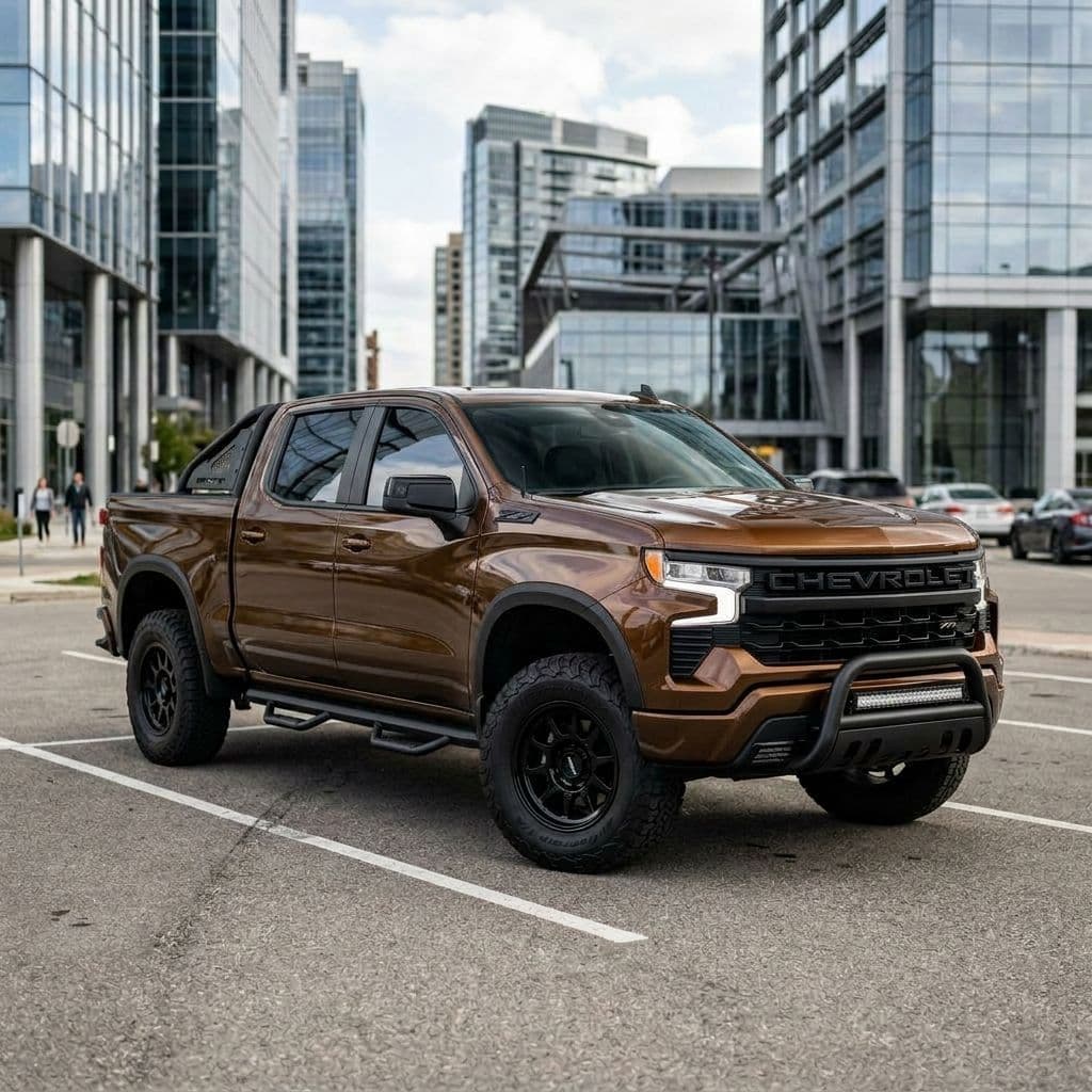 Chevrolet Silverado with Bronze paint job - AI generated preview