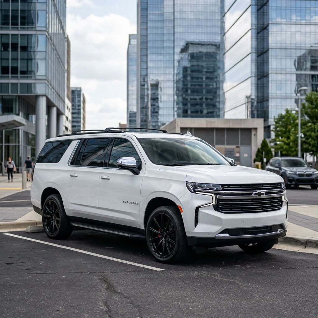 Chevrolet Suburban with Pearl White paint job - AI generated preview