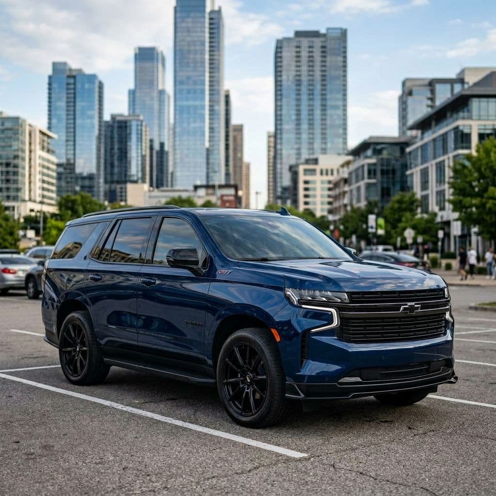 Chevrolet Tahoe with Midnight Blue paint job - AI generated preview