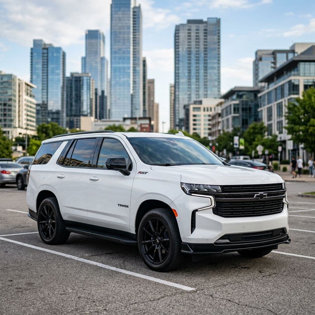 Chevrolet Tahoe with Pearl White paint job - AI generated preview