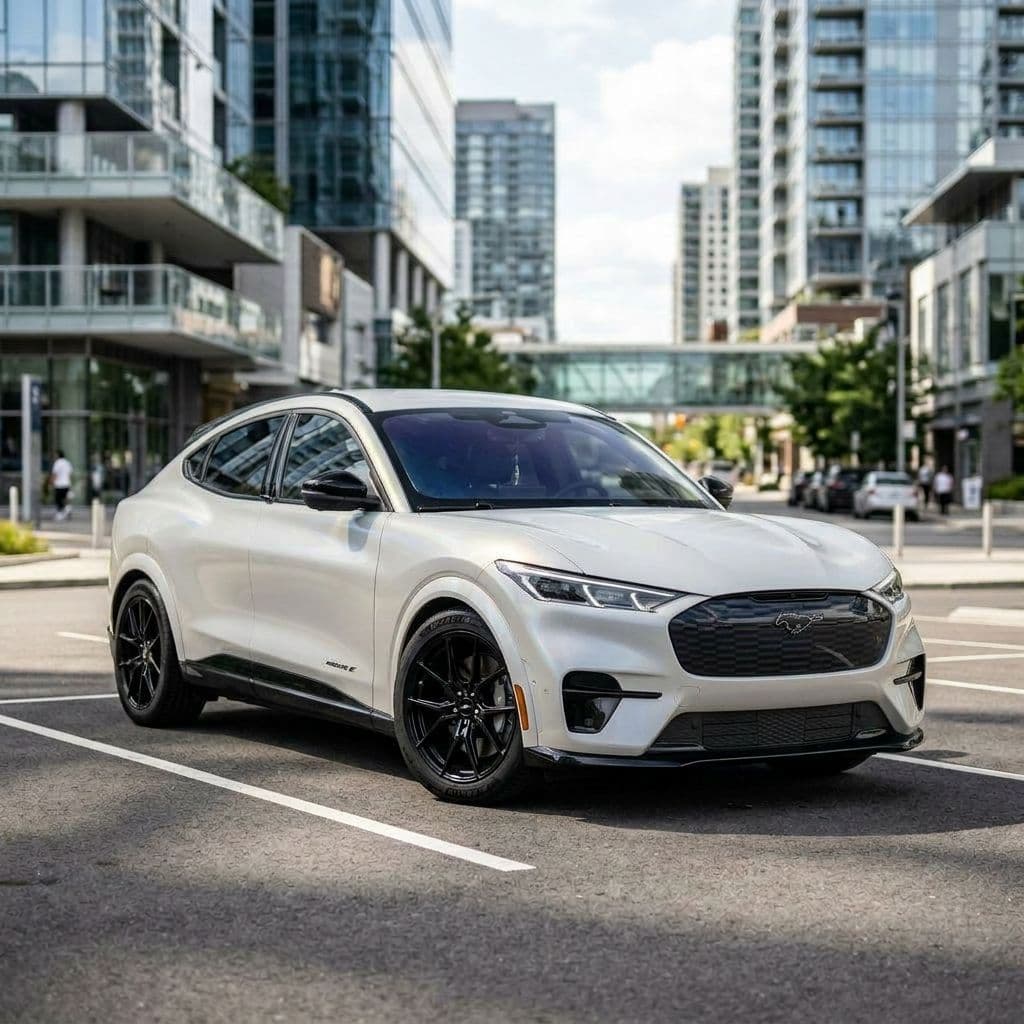 Ford Mustang Mach-E with Pearl White paint job - AI generated preview