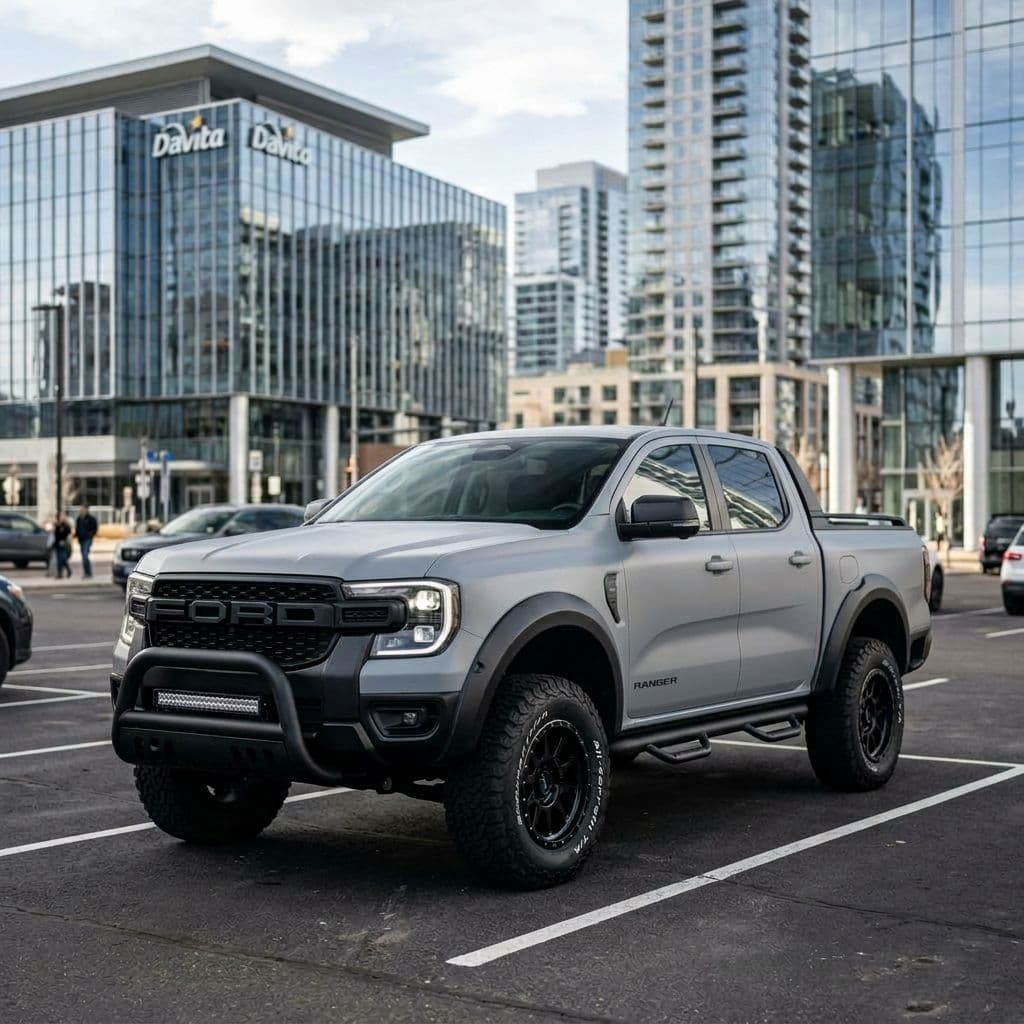 Ford Ranger with Nardo Grey paint job - AI generated preview