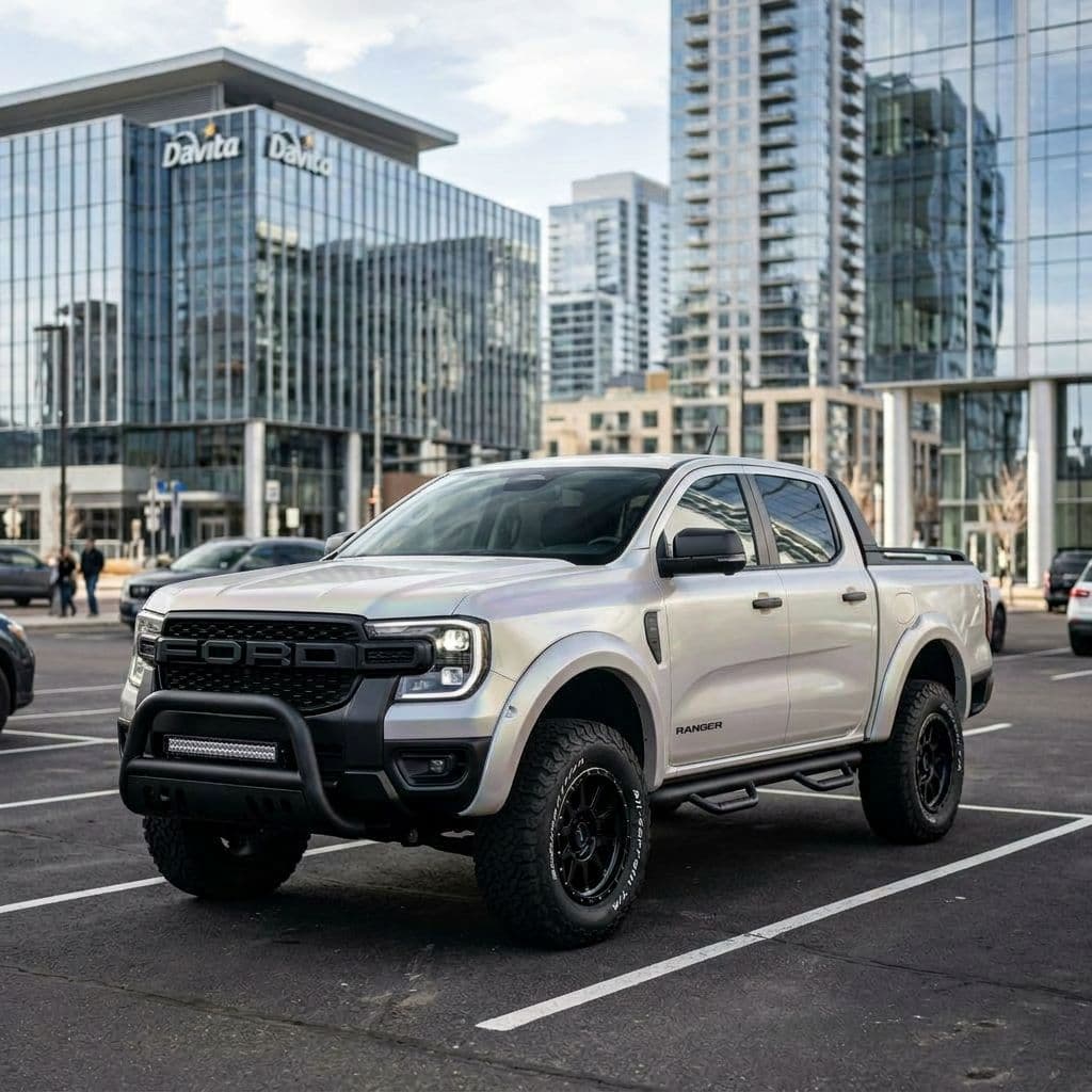 Ford Ranger with Pearl White paint job - AI generated preview