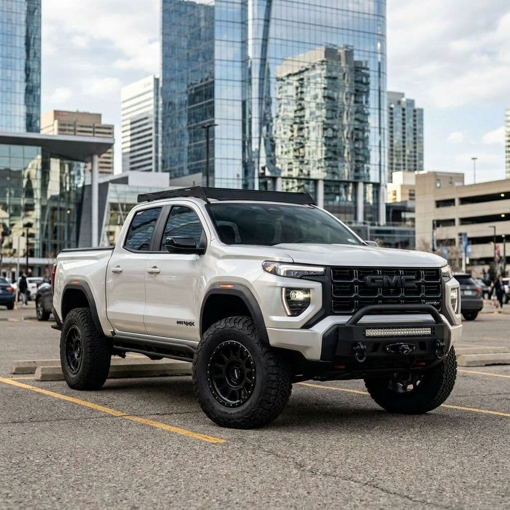 GMC Canyon with Pearl White paint job - AI generated preview