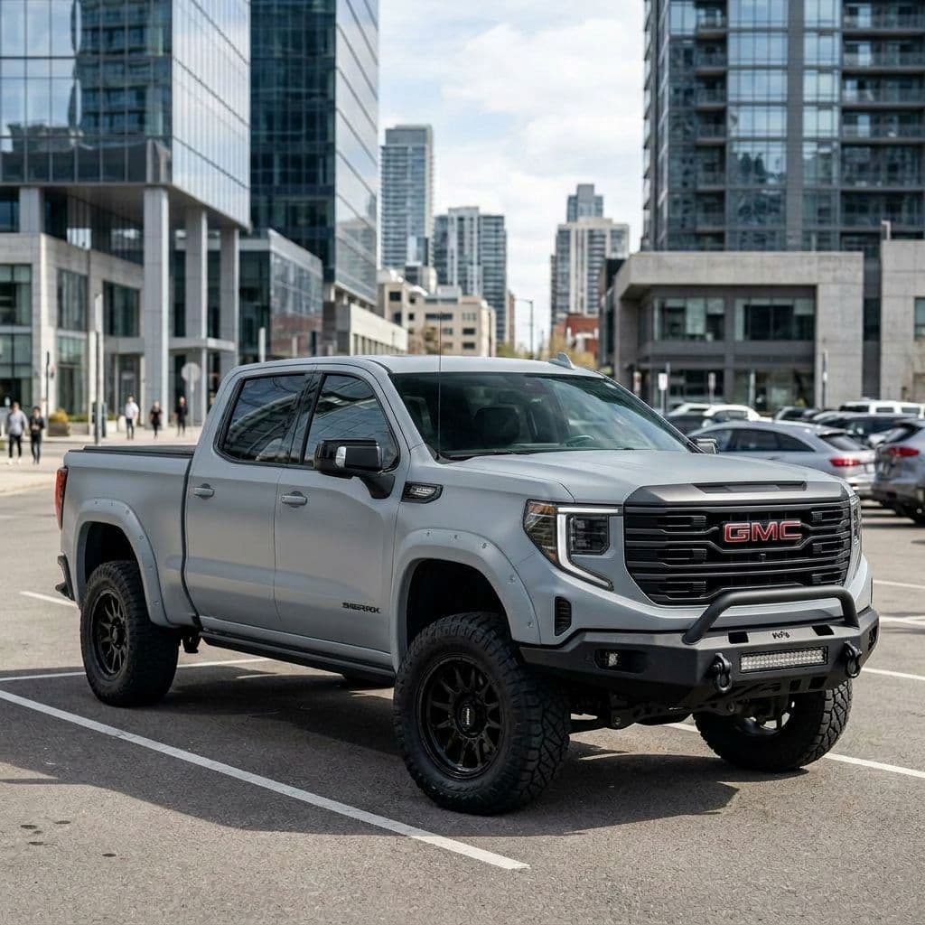 GMC Sierra 1500 with Nardo Grey paint job - AI generated preview
