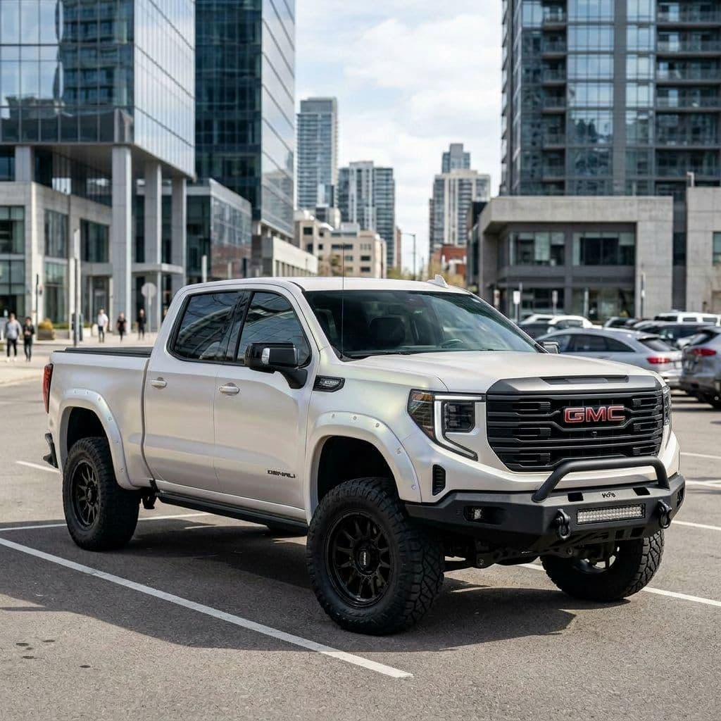 GMC Sierra 1500 with Pearl White paint job - AI generated preview