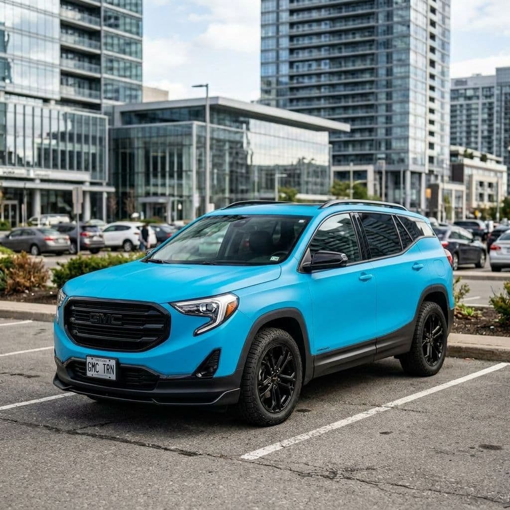 GMC Terrain with Miami Blue paint job - AI generated preview