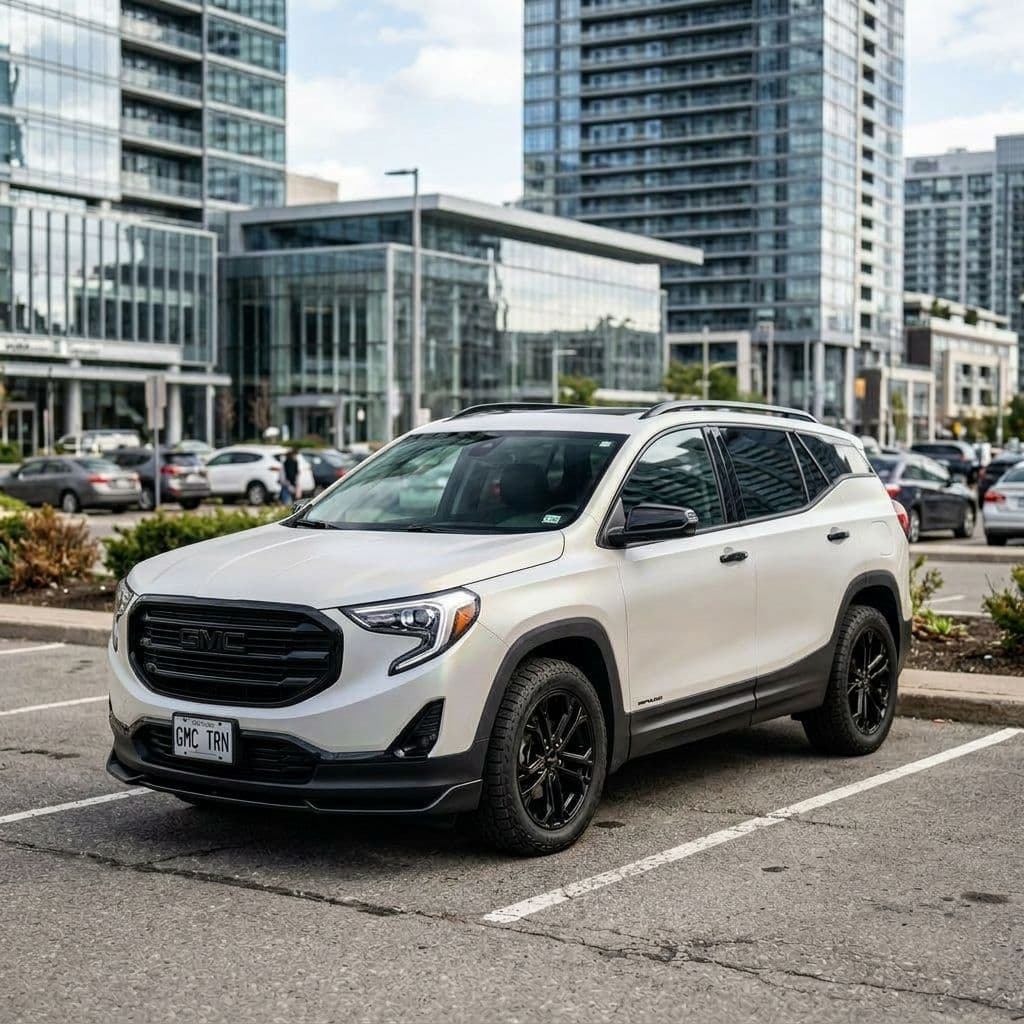 GMC Terrain with Pearl White paint job - AI generated preview