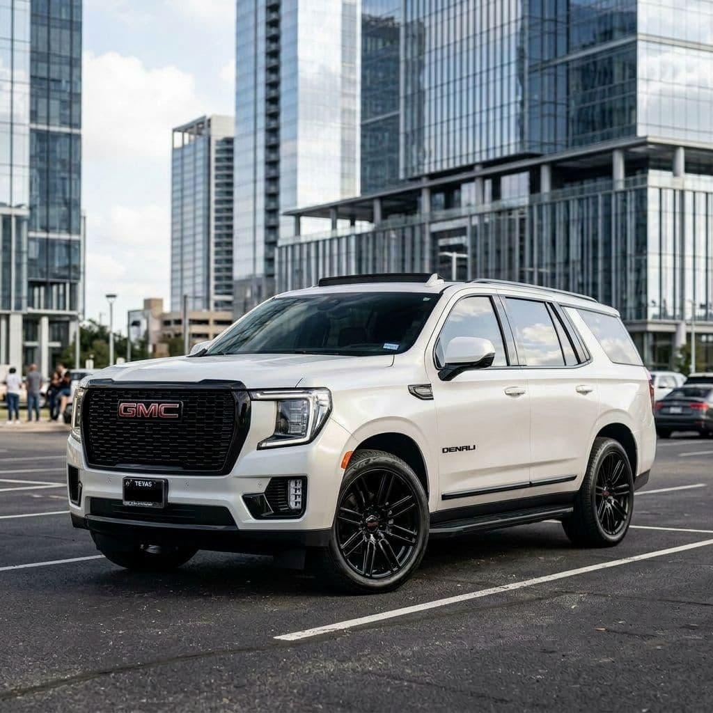 GMC Yukon with Pearl White paint job - AI generated preview
