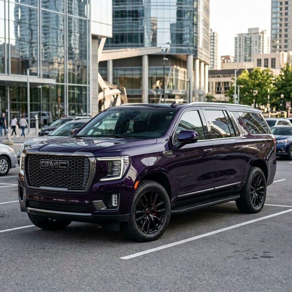 GMC Yukon XL with Midnight Purple paint job - AI generated preview