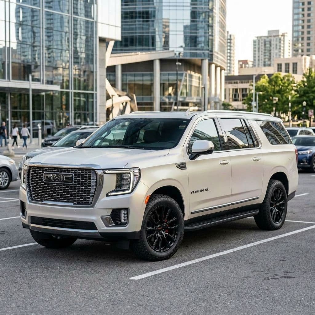 GMC Yukon XL with Pearl White paint job - AI generated preview
