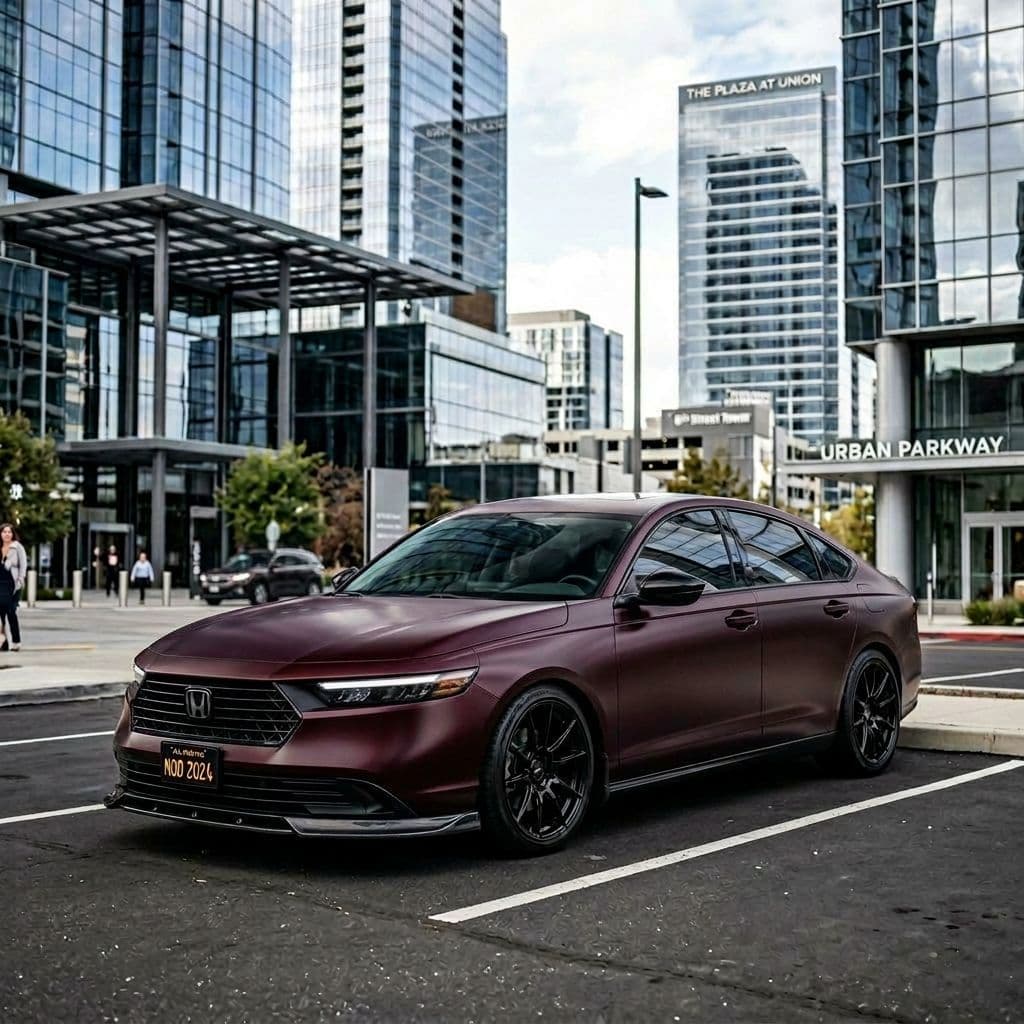Honda Accord with Burgundy paint job - AI generated preview