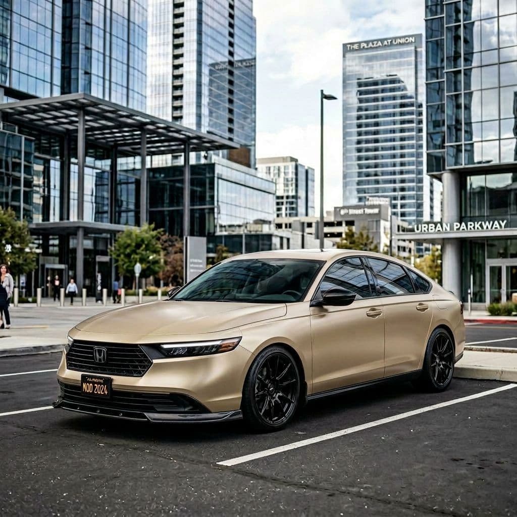 Honda Accord with Champagne paint job - AI generated preview