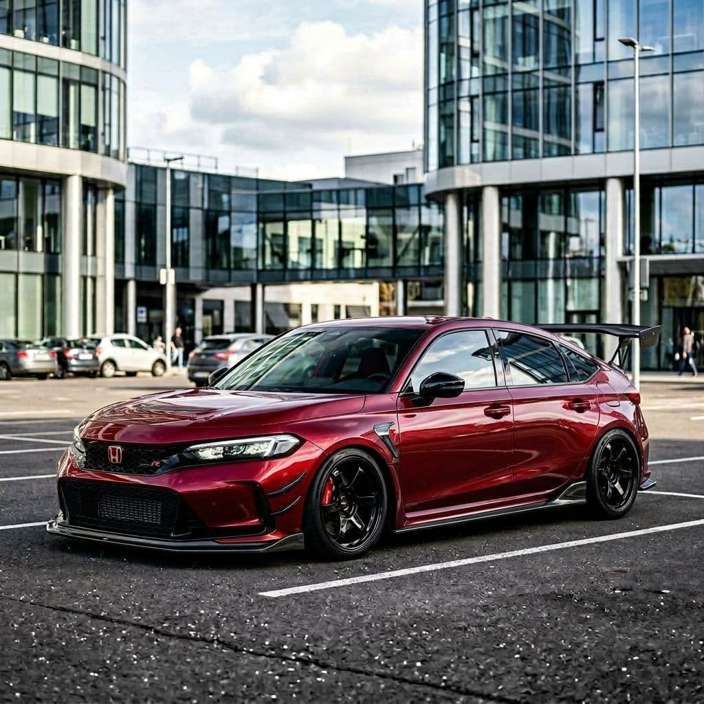 Honda Civic Type R with Candy Red paint job - AI generated preview