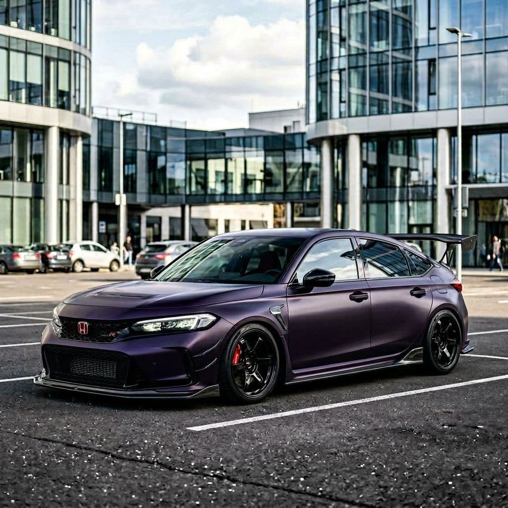 Honda Civic Type R with Midnight Purple paint job - AI generated preview